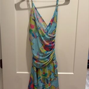 Urban Outfitters Blue and Pink Asymmetrical Dress